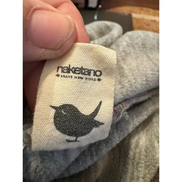 Naketano Cowl Neck Hoodie Velvet Gray Heathered Pullover Drawstring Sweatshirt - Picture 11 of 11